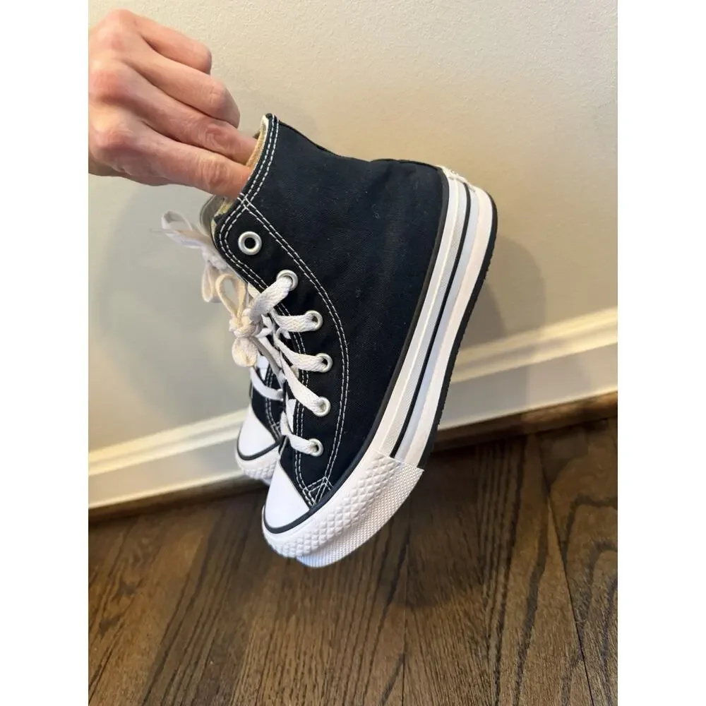 Converse Chuck Taylor All Star High Top Sneakers Wedge Black Sz 1.5 Youth Unisex